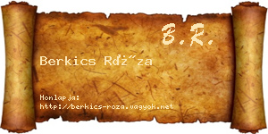 Berkics Róza névjegykártya